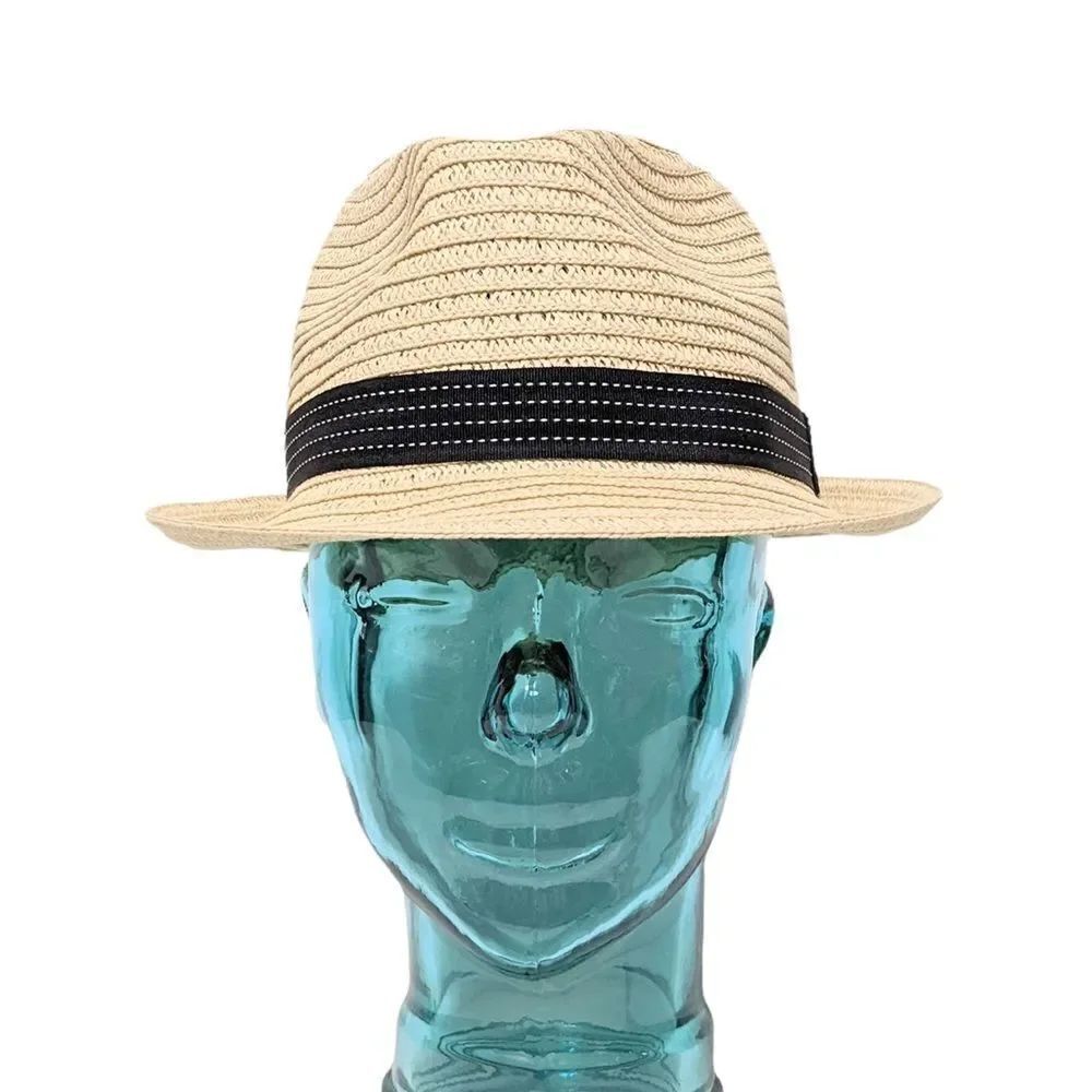 SCALA Straw Woven Fedora One Size Fits Most